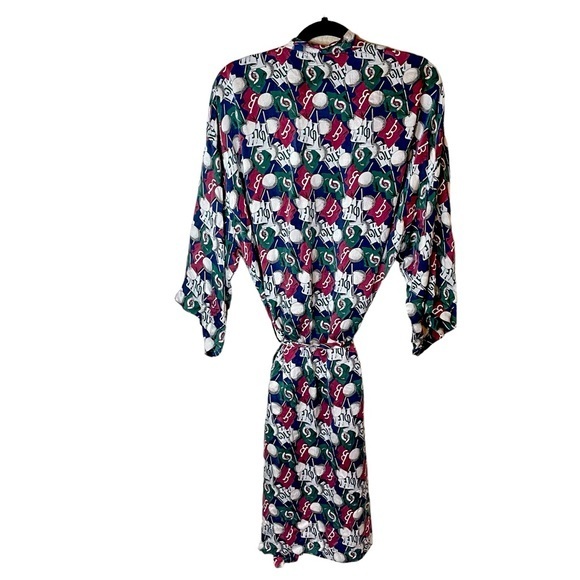 Vintage Golf Reckless 100% Silk Robe Unisex - Picture 2 of 6